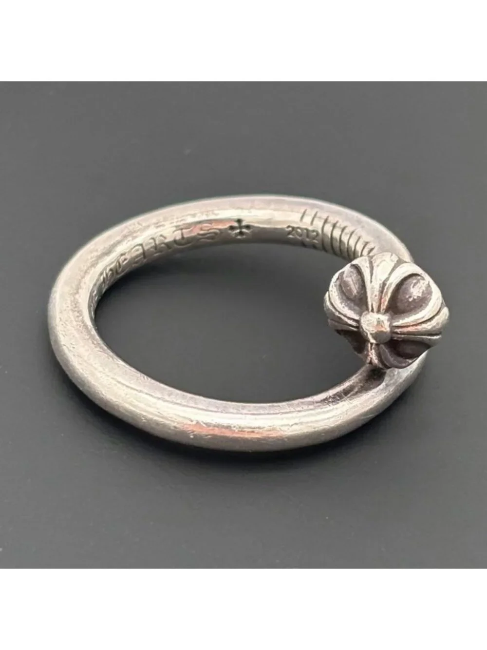 Chrome Hearts Nail Cross Ball Ring 925 Sterling Silver